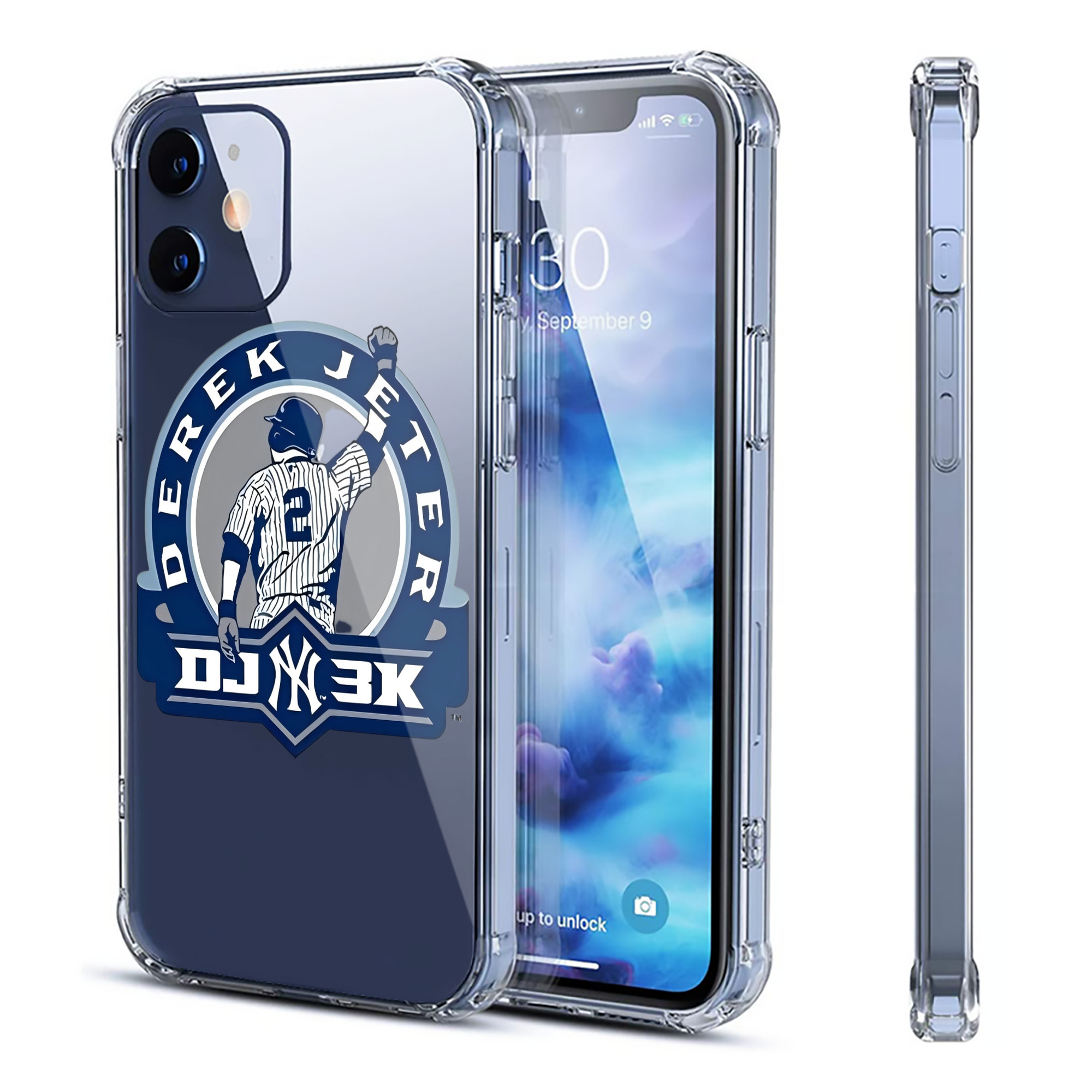 Derek Jeter 3 Clear IPhone 12 Case – Soft TPU With UV Print – Enhanced Drop Protection, Precise Fit, Anti-Fingerprint, Customizable Design, Scratch-Resistant, Yellow-Resistant